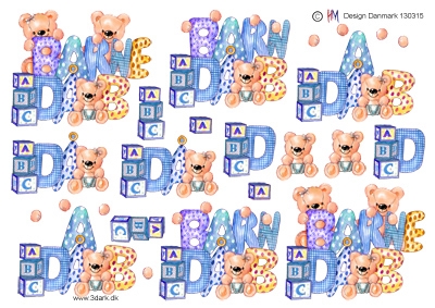 3D  Bamse til babydreng